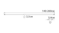 Карниз для ванной Fixsen раздвижной 140-260 см, алюминий, белый (FX-51-013)