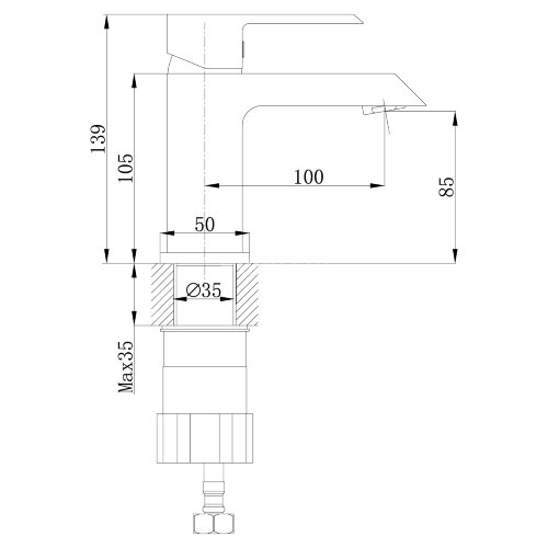 Смеситель Rossinka RS38-11U для раковины