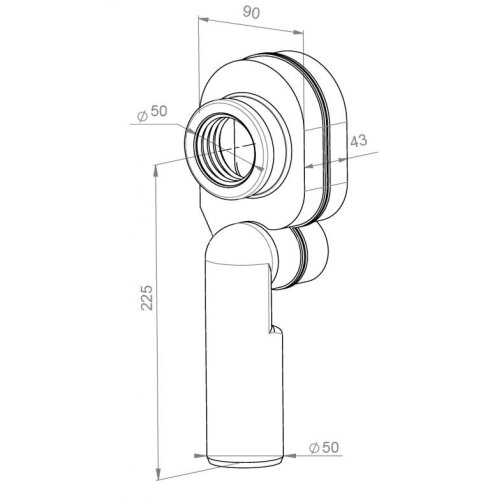 Писсуар Santek Гала с нажимным краном, креплением и вертикальнм сифоном (1WH501805)
