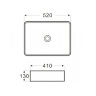 Раковина Azario 520х410х130 накладная, белый (AZ-2074B)