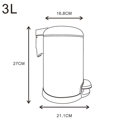 Ведро Azario , Хром (AZ-301P-3L)