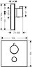 15735400 Термостат ShowerSelect Highflow с отдельным выводом для ручного душа, стеклянный, СМ