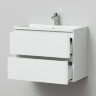 Комплект тумба Итана Roberto 80 (795х56х06) подвесная, с раковиной Adel 80, белый глянец (375043)