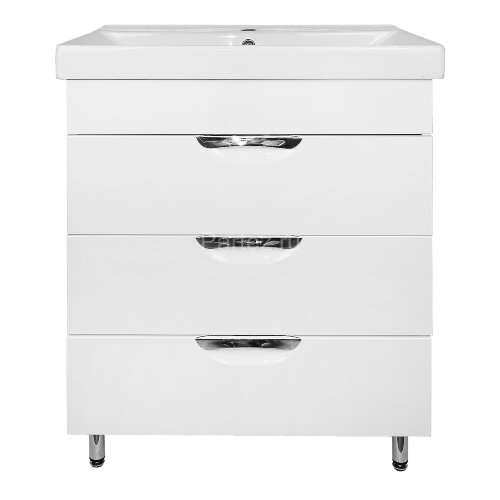 Комплект тумба Стиль- 70/3Н "Соло" 700х880х480 напольная, с раковиной Tempo 70, с доводчиками, белый