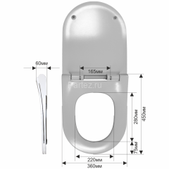 2011DS сиденье для унитаза дюропласт с микролифтом, белое MELANA