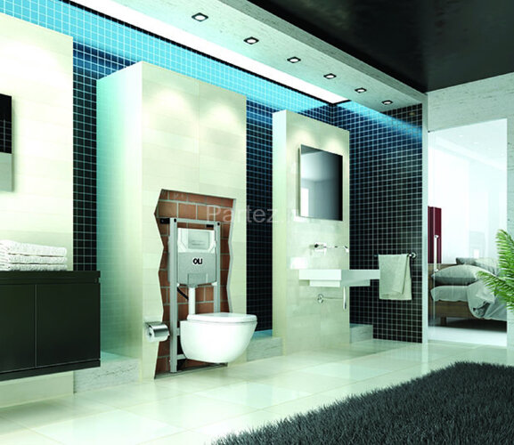 Инсталляция для подвесного унитаза OLI 80 ECO с механической панелью слива River Della хром