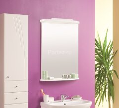 Зеркало AQUATON МИНИМА 65 подсветкой, с полкой, белый (1A000502MN010)