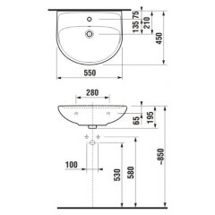 Раковина Jika Lyra 55