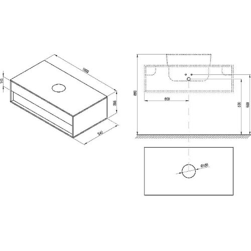 Тумба под раковину Ravak SD Step 100 подвесная Белая Орех (X000001418)