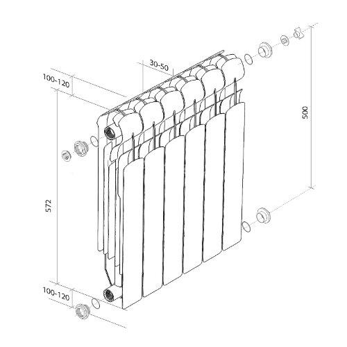 Биметаллический радиатор Royal Thermo Indigo Super Plus 500/100-4