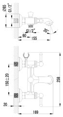 Смеситель для ванны Lemark Plus Balance LM1302C