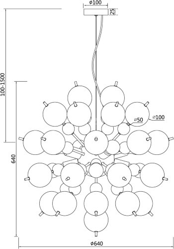 Подвесная люстра Maytoni MOD133PL-08BS