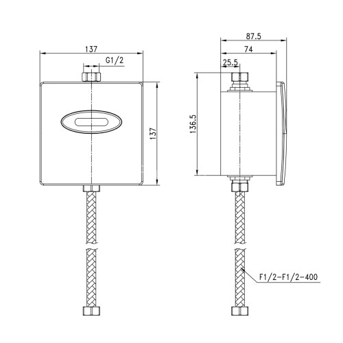 Смывное устройство Lemark Project LM4657CE для писсуара бесконтактное (сенсорное)