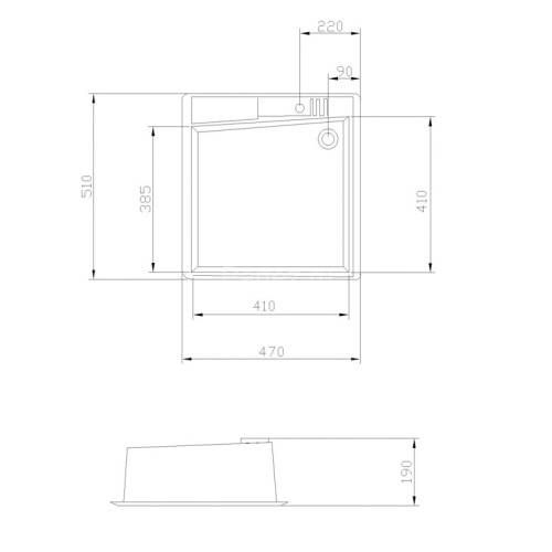 Кухонная мойка AQUATON Парма 510х470х175 мм, графит (1A713032PM210)