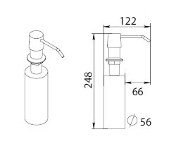 Дозатор жидкого мыла Fixsen Hotel 350 мл врезной ,металлическая помпа, хром (FX-31012D)