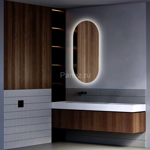 Зеркало AZARIO Viva - BLACK 550х1050 сенсорный выключатель с функцией диммера (LED-00002689)