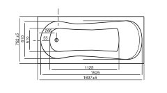Ванна акриловая Roca UNO прямоугольная 170x75x50