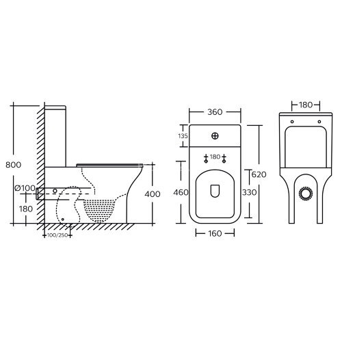 Унитаз-компакт Azario Fresco 360х620х800 напольный, безободковый, с быстросъемным сиденьем микролифт