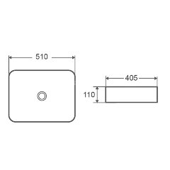Раковина-чаша Azario 510х405х110 накладная, прямоугольная, черный матовый (AZ-2178-MB)