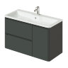 Комплект Itana тумба с раковиной подвесная Roberto 100 с выдвижными ящиками, графит (CS00091330)