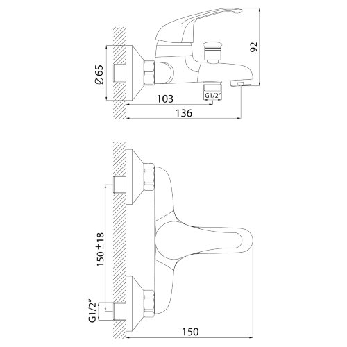 Смеситель Rossinka A35-31 для ванны