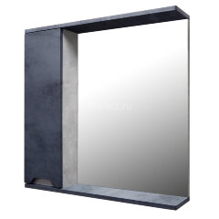Зеркало-шкаф Loranto Florena 70 700х135х600 левый, темный бетон (CS00090036)