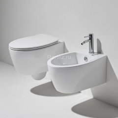 Унитаз подвесной Simas Lft Spazio 350х520х390 безободковый, с креплением F85, цвет белый (LFT18bi)