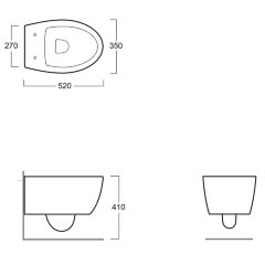 Унитаз подвесной Simas Lft Spazio 350х520х390 безободковый, с креплением F85, цвет белый (LFT18bi)