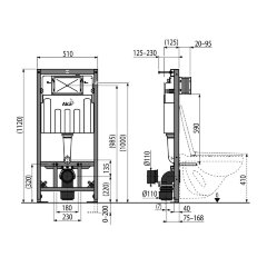 Скрытая система инсталляции Alcadrain для сухой установки (для гипсокартона)