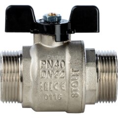 Кран шаровой полнопроходной НР/НР бабочка 1. 1/4" Stout