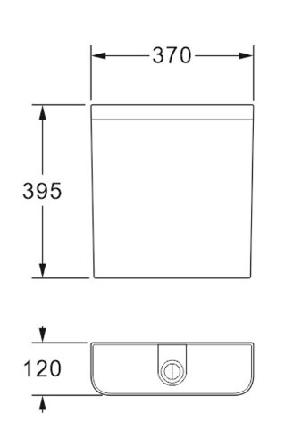 Бачок пластиковый AZARIO 370x120x395 с соединительной трубой, белый (AZ-204)