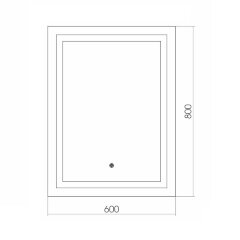 Зеркало AZARIO РИГА-3 600х800 c подсветкой и диммером, сенсорный выключатель + подогрев + часы (ФР-0