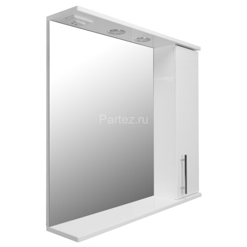 Зеркало-шкаф Loranto Karina 80 800х745х170 подвесной, с подсветкой, правосторонний, белый (CS0008651