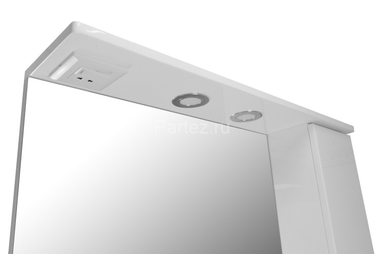 Зеркало-шкаф Loranto Karina 80 800х745х170 подвесной, с подсветкой, правосторонний, белый (CS0008651