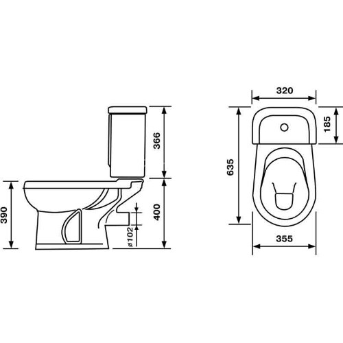 Унитаз-компакт Ирида Стандарт горизонтальный выпуск, с сиденьем, черный (40374110402)