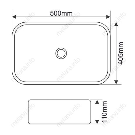 Накладная раковина melana mln-7050k