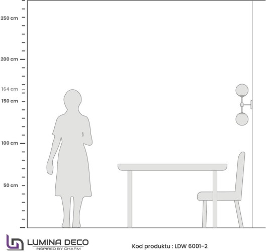 Бра Lumina Deco LDW 6001-2 BK+WT