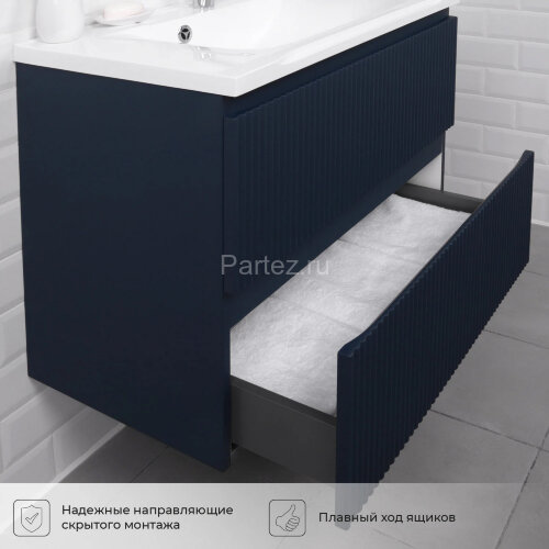 Комплект тумба Итана Kate 80 (787х444х640) подвесная, с раковиной Milena 80, океания (CS00090004)