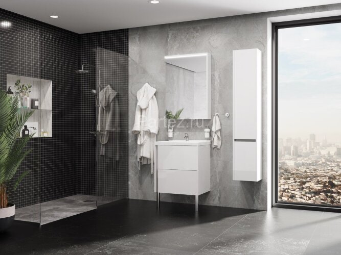 Тумба под раковину AQUATON Стоун 60 подвесная, белая (1A231401SX010)