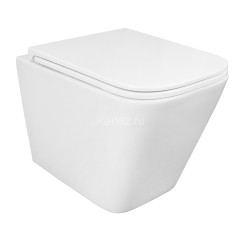 Унитаз подвесной Azario PRO 490х345х355 безободковый, в комплекте с быстросъемным сидением микролифт
