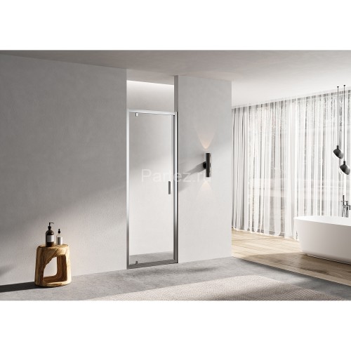 Душевая дверь Azario MILTON распашная 100х200, толщина полотна 6мм универсальная, цвет профиля серебро