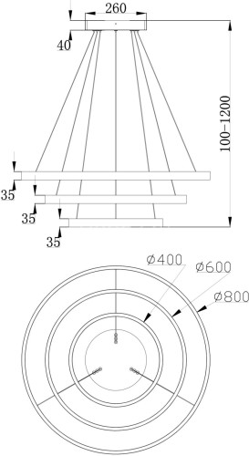 Подвесной светильник Maytoni MOD058PL-L100W4K