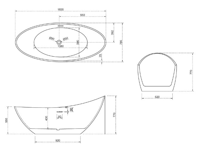 Акриловая ванна ABBER AB9233DB