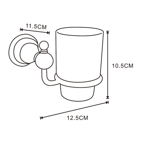 Стакан керамический Azario ELVIA подвесной, золото (AZ91106Q)