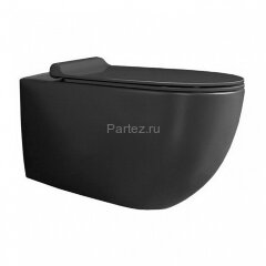 Унитаз подвесной Simas Vignoni &quot;Rimless&quot; 365х560х340 безободковый, с креплением F85, черный матовый 