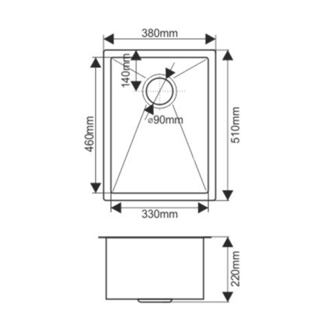 Мойка 5138 MELANA ProfLine 1,2/220 САТИН ГРАФИТ врезная прямоугольная D5138HB