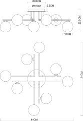 Потолочная люстра Arte Lamp A2243PL-8BK