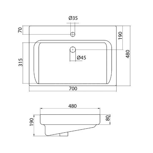 Раковина Santek Тигода 70, белая (1.WH30.2.083)