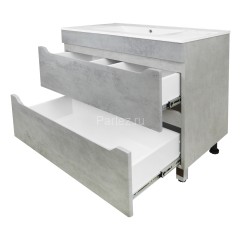 Комплект тумба Loranto Florena 80 810х470х810 напольная, с раковиной Azario Leon, светлый бетон (CS0