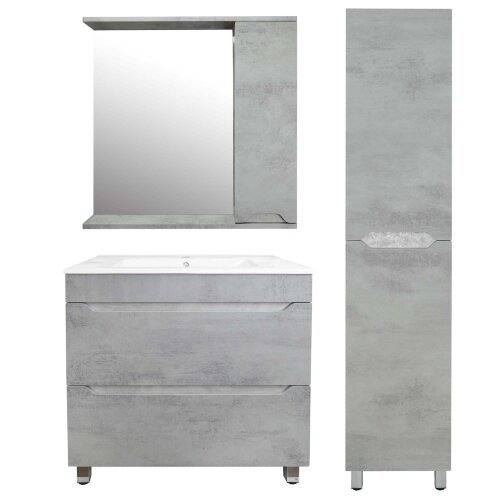 Комплект тумба Loranto Florena 80 810х470х810 напольная, с раковиной Azario Leon, светлый бетон (CS0